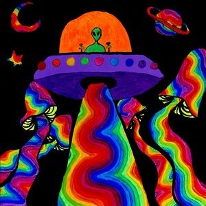 Psychedelic UFO painting
